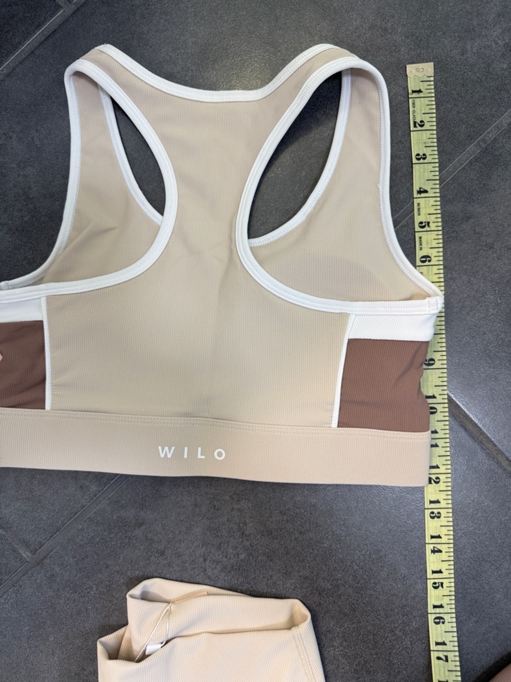 Wilo Rib Clay Racer Panel S Leggings and Sports Bra Set - Picture 5 of 12